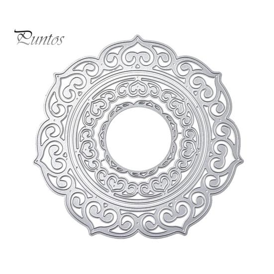 

Детский цветочный дизайн круглой формы, тиснение, резка, сделай сам, трафарет для скрапбукинга, форма серебряный