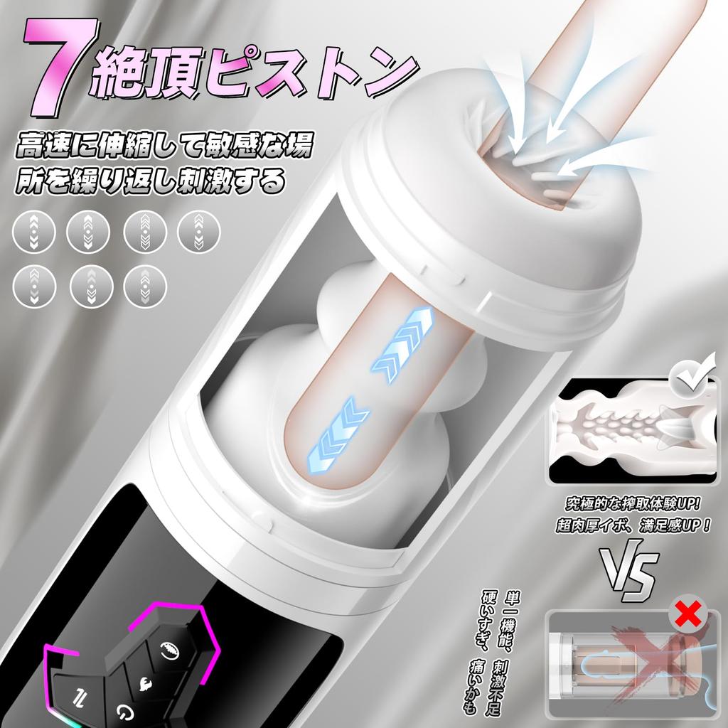 1 in Forced Electric Onahole Climax Pistons 5 Vacuum Suction 10 Powerful Shocks Intelligent Heating Plump Feel LCD Display Packed with This realistic