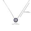 Mystic Jewels - 925 Sterling Silver Necklace with Turquoise Eye Pendant - Round Cubic Zirconia Silver