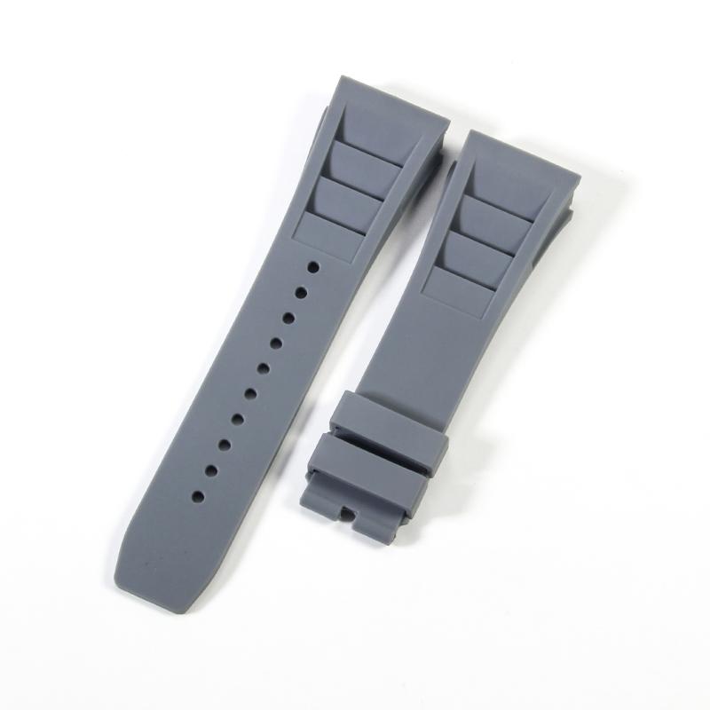 Silicone Watch Strap for Richard Mille Male Raised Waterproof Sweatproof Mouth Rubber Watch Band Accessories 25mm Wristband