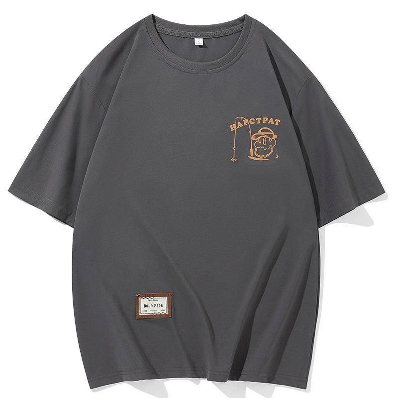 Round Neck T-shirt, Plus Size Short Sleeved T-shirt, Men's Summer Round Neck Half Sleeved T-shirt, Men's Loose T-shirt