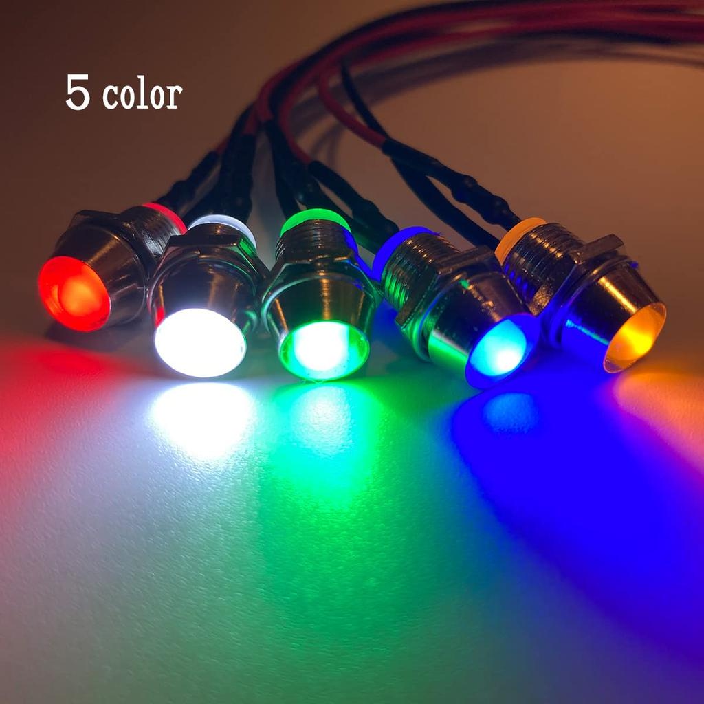 J-base LED Indicator Lamp Universal Type Bike Car Motorcycle Set of 10 DIY Bike Fidget