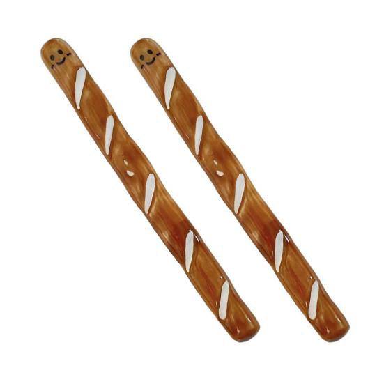 Baguette Coffee Stirrer Ceramic Mixing Stick Cute French Bread Design Heat-Resistant Coffee Spoon for Tea Beverage Stirring Kitchen Decor