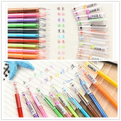 12 Pcs/Set Color Pen Diamond Head Gen Pen Creative Candy 12 Color Colored Gel Pen 0.5mm Cute Pens