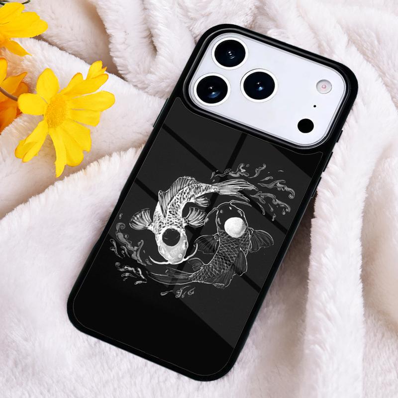 

Koi Carp Fish Yin Yang pattern Phone Case Cover for IPhone 11 12 13 14 15 16e 17 Pro Max mobile for IPhone 17 Air iPhone 13 Pro