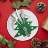 12pcs, Christmas Tree Placemats, Felt Fork and Spoon Bag Set, Suitable for Christmas and Other Holiday Party Table Decoration