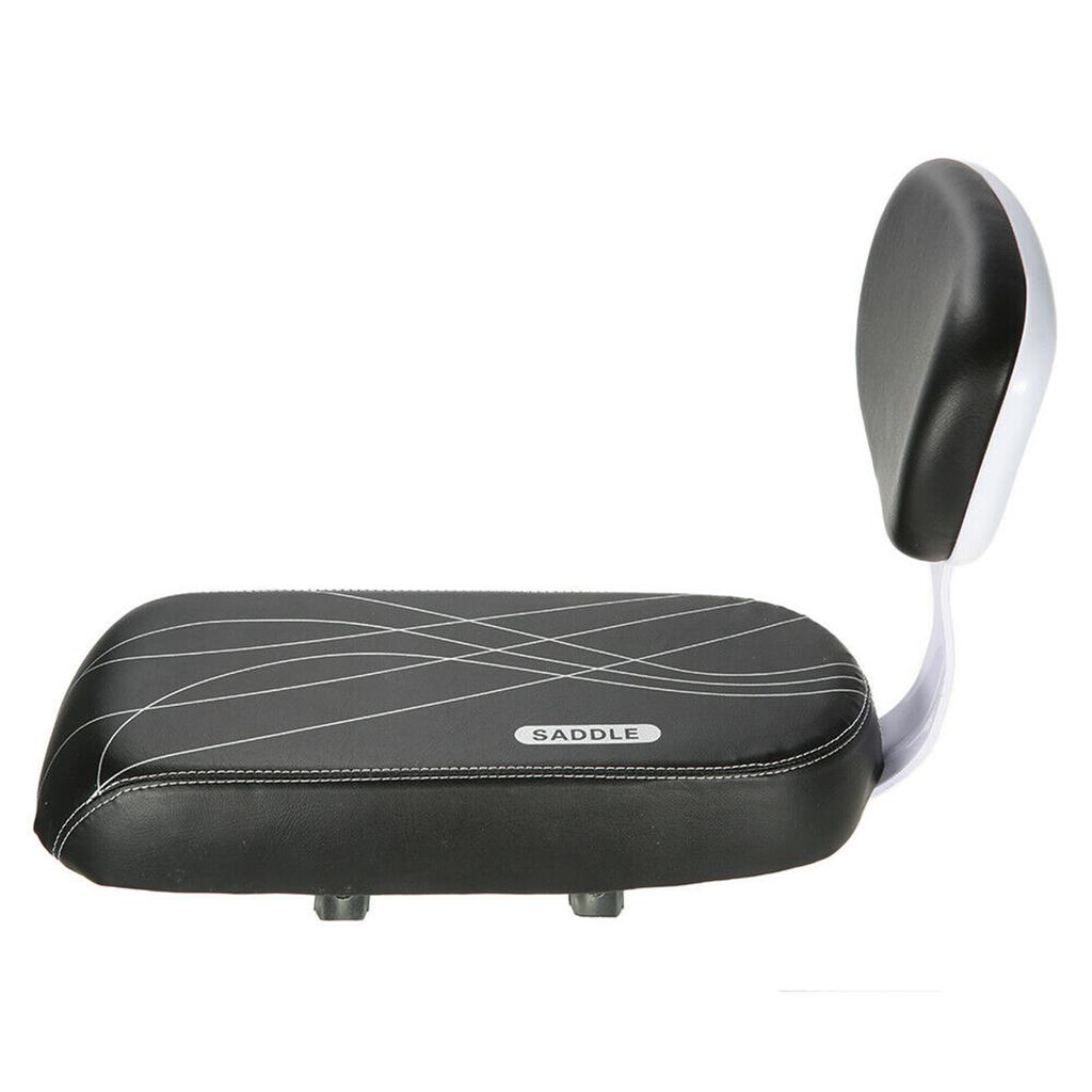 Bike Back Seat PU Leather Soft Cushion Rear Rack Seat with Backrest