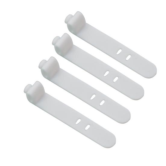 

4Pcs Silicone Earphone Cable Winder Organizer Desk Data Cord Holder Management білий