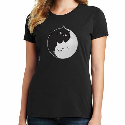 Ying Yang Katzen T-Shirt 02361