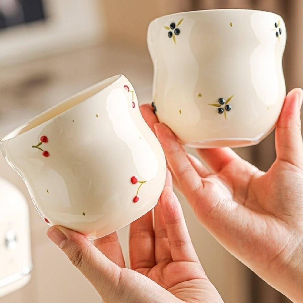 Hand-painted Coffee Cup Embossed Fruit Water Cup Creative Tea Cup Gift Giving