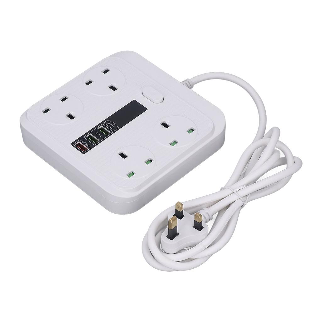 Power Socket Multifunction 8 In 1 USB PD QC Port with 2m Cable for Home