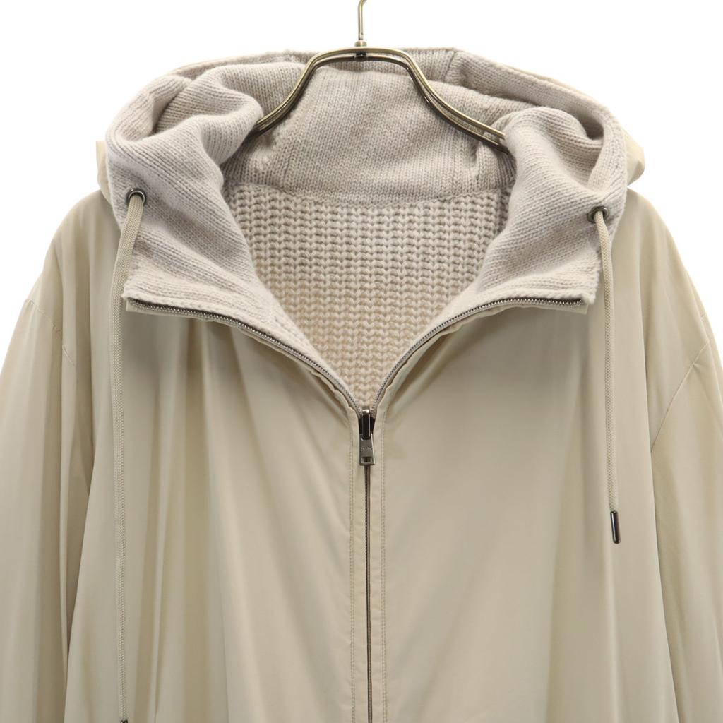 Herno wool Long sleeve reversible knit Zip hoodie 50 gray Men's Used