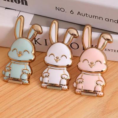 Cartoon Rabbit Phone Grip Stand, Creative Pull-Tab Foldable Phone Holder for Desk Watching, Cute Mobile Phone Accessory