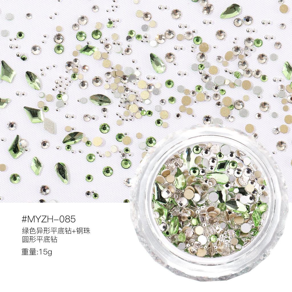 Round Box Nail Art Jewelry Glass Butterfly Camellia Pointed Bottom Drill Flat Bottom Diamond Nail Art Diamond Jewelry Mixed