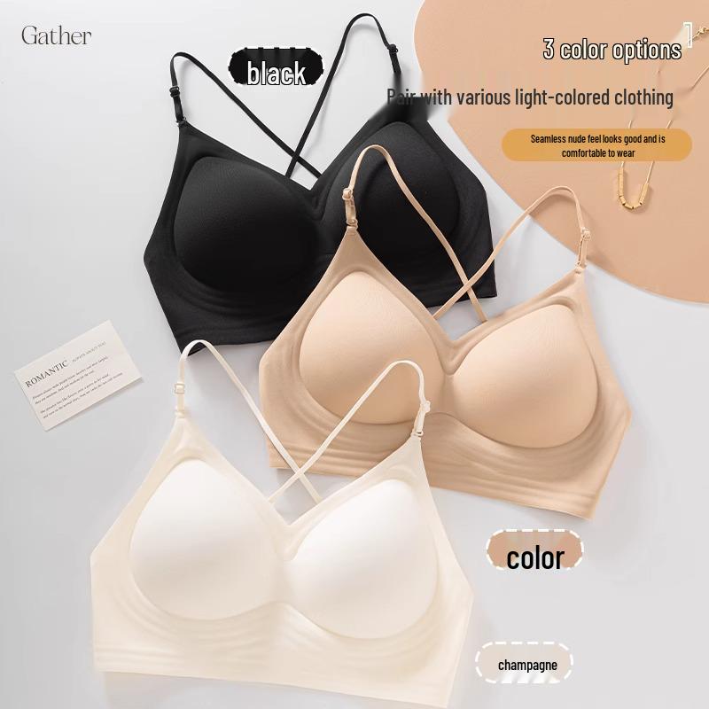 Halter U-Shape Backless Bra for Women – Padded, Adjustable, Invisible Thin Straps, Ideal for Small Chests, Summer Wear.