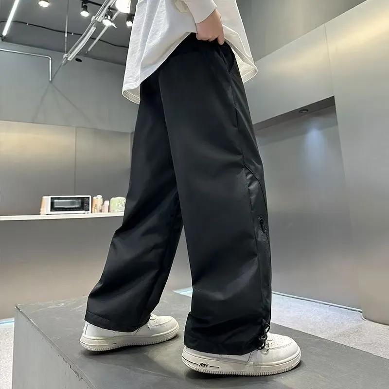 Boys' Autumn/Winter Fleece-Lined Loose-Fit Waterproof Trousers for Older Children