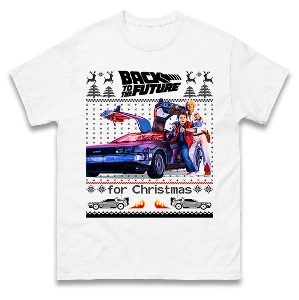 Back To The Future Christmas TShirt Funny Xmas Outfit Festive Tee Shirt Unisex