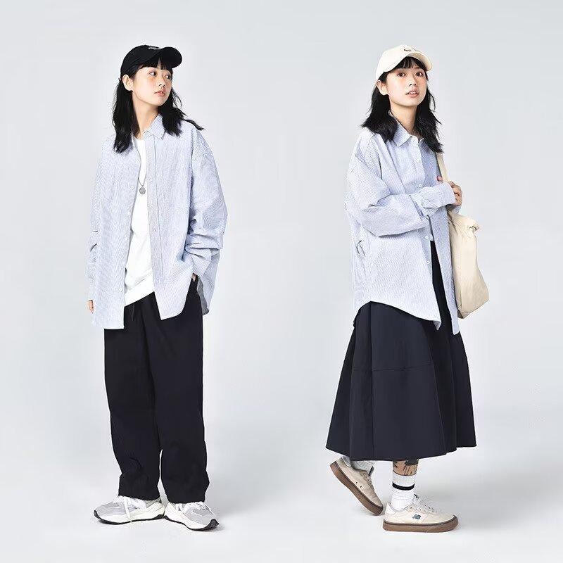 2024 Letter Long Sleeved Shirt Japanese Hong Kong Style Ins Loose Shirt Men'S Summer Trend Versatile Casual Jacket