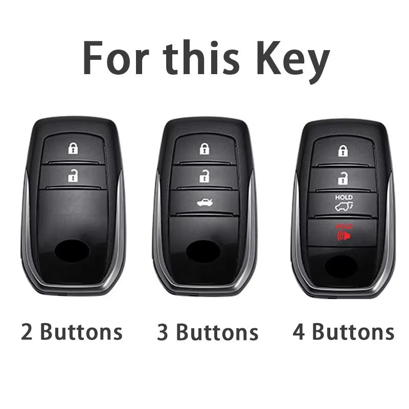 Tpu Car Key Case Cover Shell Fob For Toyota Chr Hilux Fortuner Land Cruiser 200 Camry Corolla Crown Rav4 Highland Key Chain