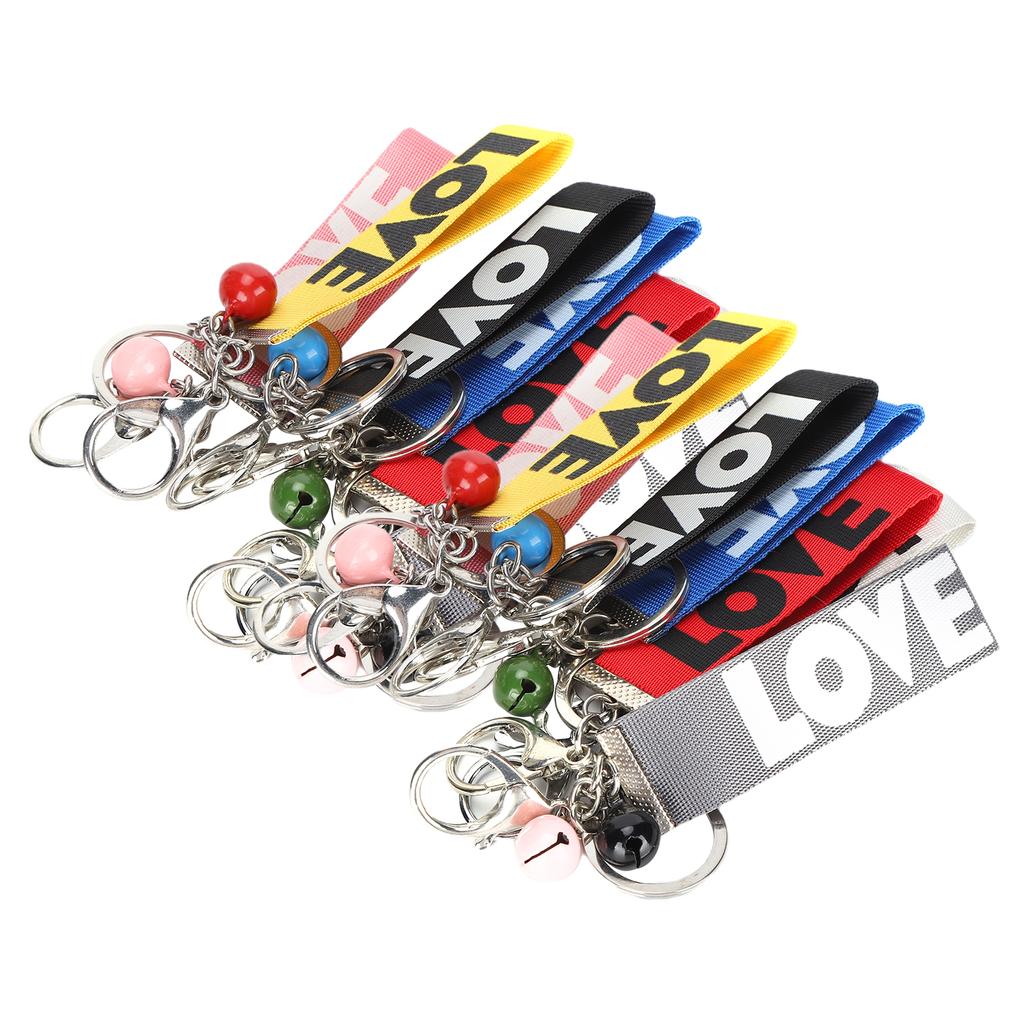 14PCS Key Chain with Tinkle Bell Polyester MultiColor for Schoolbag Suitcase Gift