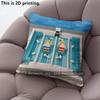 LEGO Style Swimming Pool Print Throw Pillow Covers Pattern Cushion Cover Suitable for Sofa Bedroom Car Pillow Cover