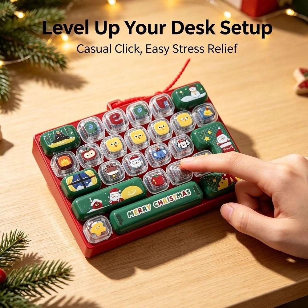 26 Key Decompression Button Toy Creative Style Christmas Keyboard Keychain Popular Pendant