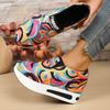 Fashion Fashion Graffiti Platform Sneakers for Women Lightweight Height Increase Casual Shoes Woman Comfy Slip On Hidden Wedge Sneakers