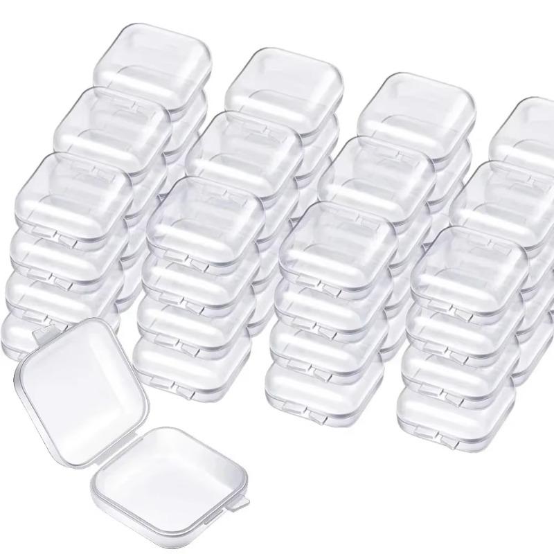 

Мини прозрачный пластиковый ящик для хранения ювелирных изделий, футляр для сережек, ожерелий, поделок, квадрат с крышкой, для организации хранения товаров для дома 10PCS&3.5x3.5x1.8cm прозрачный