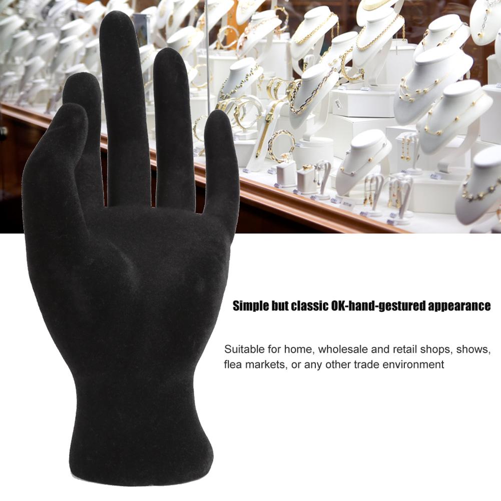 Black OK Hand Gestured Rings Display Stand Earrings Bracelet Holder Jewelry Organizers (Resin)