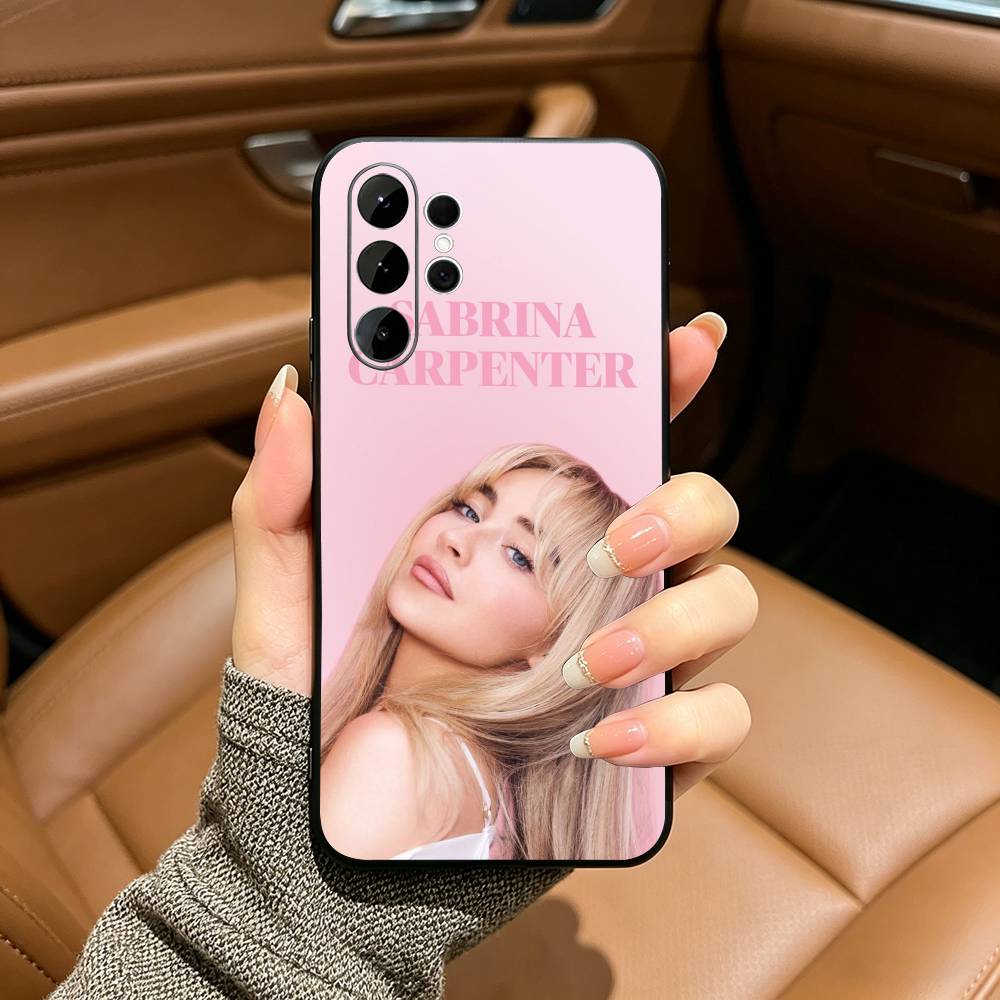 Singer S-Sabrina C-Carpenter  Black Soft Silicone Phone Case for Samsung Ultra S25, S24, S21, S22, S23, S30, Plus, FE, Lite