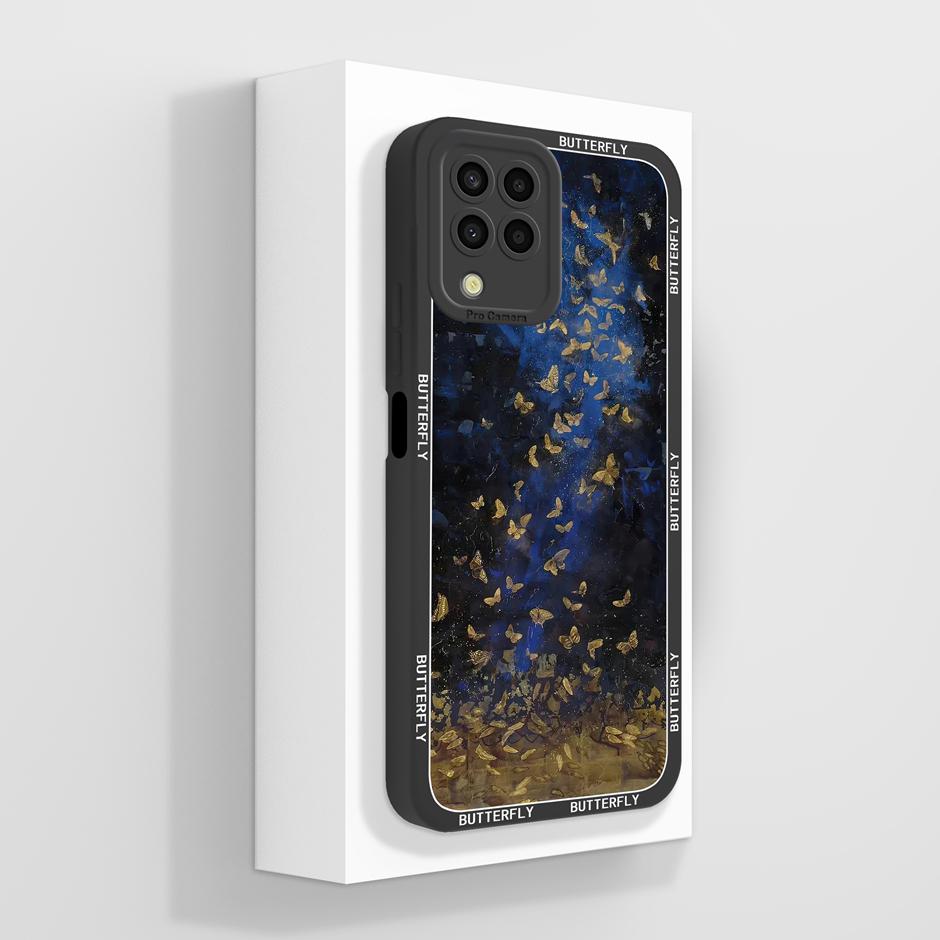 

For Samsung Galaxy M33 M34 M35 M36 Cases Pretty Butterfly Cherry Anti-Fingerprint Soft Shell For SamsungM33 samsung m35 Fundas Samsung M34