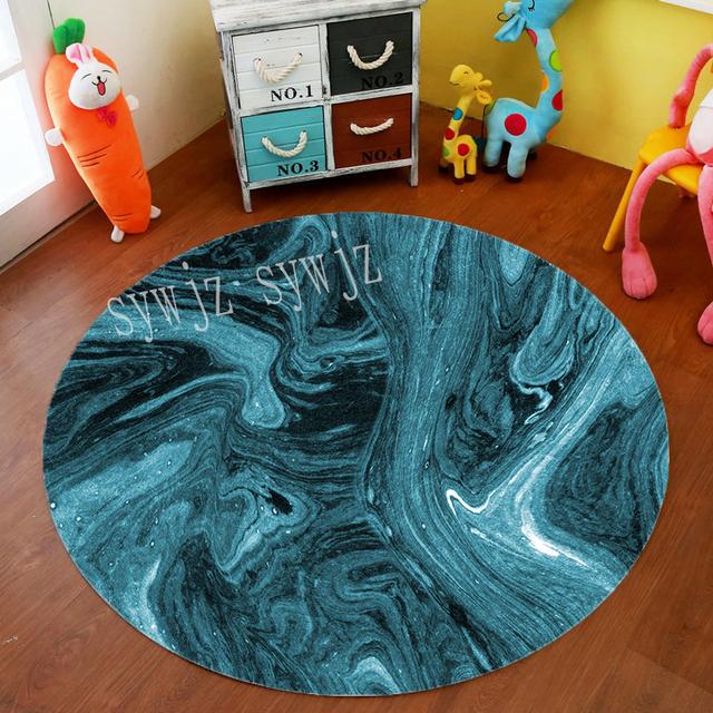 Marble Geometric Round Carpet Living Room Office Chair Computer Table Mat Home Anti -Fouling Decoration Bedroom Coffee Table Mat