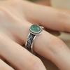 Eieroberfläche Bambusblatt Gewebter Ring Damen Hochwertiges Design Neuer Chinesischer Retro Verstellbarer Jadeit Gewebter Ring