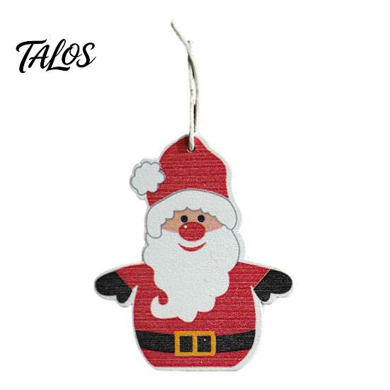 Retro Style Xmas Pendants Christmas Tree Wooden Pendant, Vintage Cartoon Ornament with Lanyards, Santa Claus Elk Snowflakes Lightweight Pendant