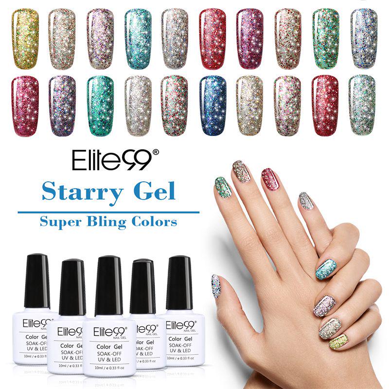 Buy Elite99 10ML Soak Off UV LED Gel Polish Starry Nail Gel Polishes