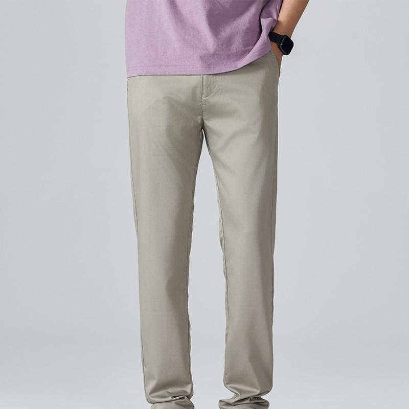 Spring and Summer Casual Pants Drape Simple Ice Silk Pants Men's Thin Pants