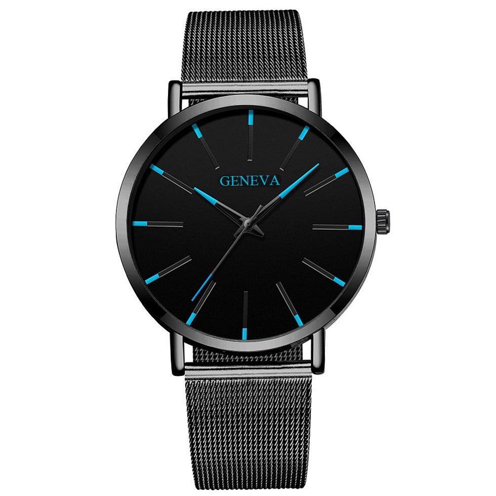 Fashion Ultra Thin Men's Business Watches Steel Mesh Belt Quartz Wrist Watch for Man Clock Reloj Hombre