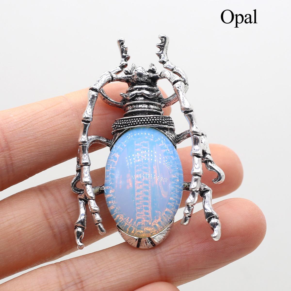 

1 шт., Подвеска-брошь в виде жука из натурального камня и ракушки, Кристалл для исцеления ауры, Кварц, Нефрит, Драгоценные камни, Подвески, Брошь-булавка для изготовления ювелирных изделий DIY, Хэллоуин, Подарки 1Pc/50×35mm