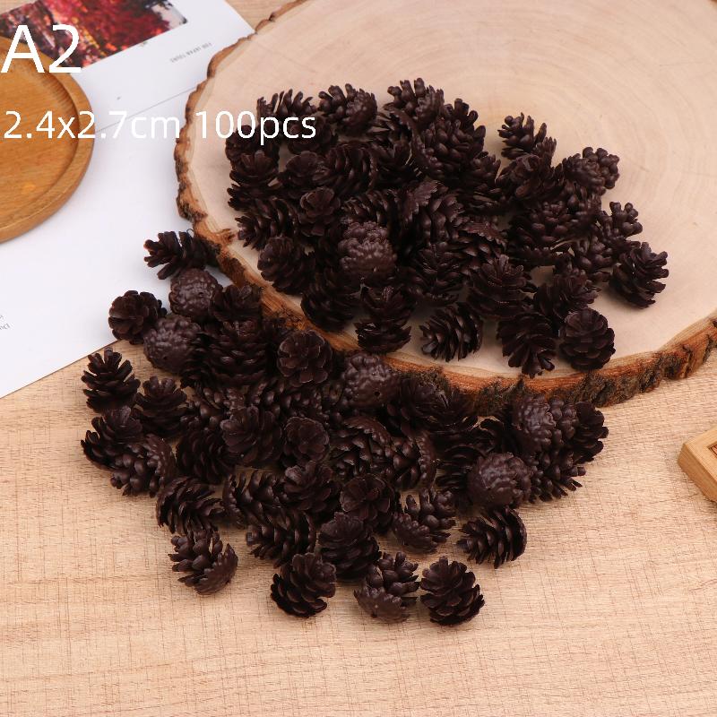 100 Pcs Artificial Plants Fake Pine Cone Christmas For Festival Wedding Party Home Gift Navidad