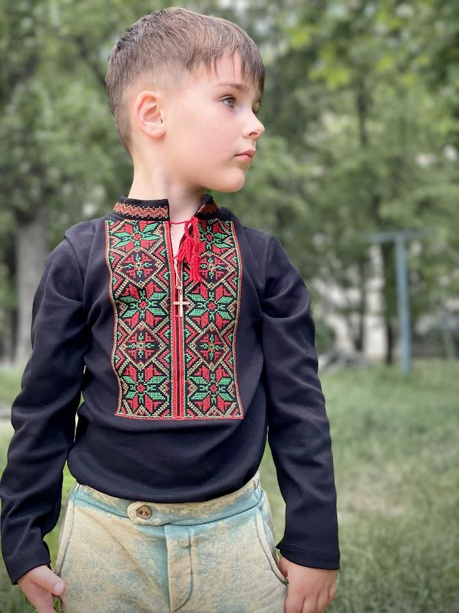 Classic Boys’ Embroidered Shirt – Long Sleeve & Traditional Geometric Patterns, Any Season, 6128-015-22 HC