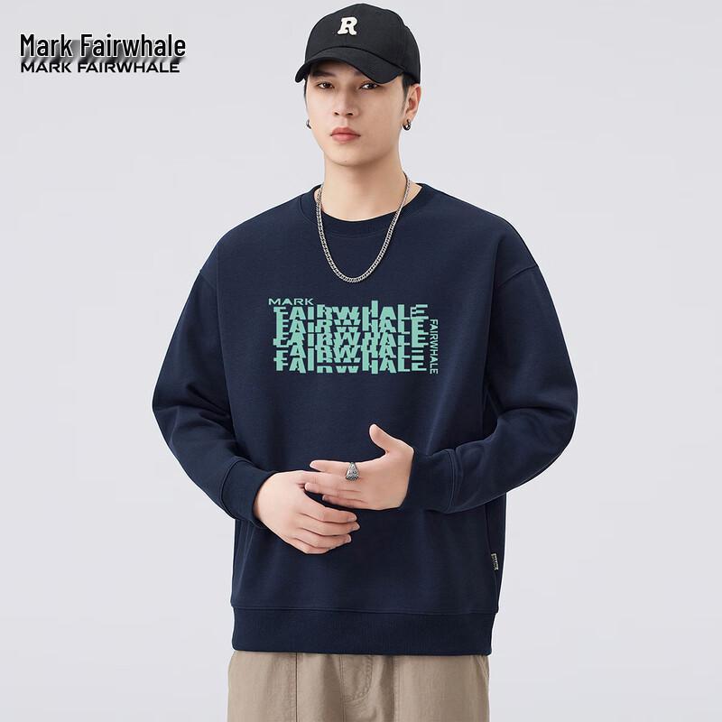 Mark Fairwhale Men's Loose Fit Printed Crew Neck Sweatshirt
