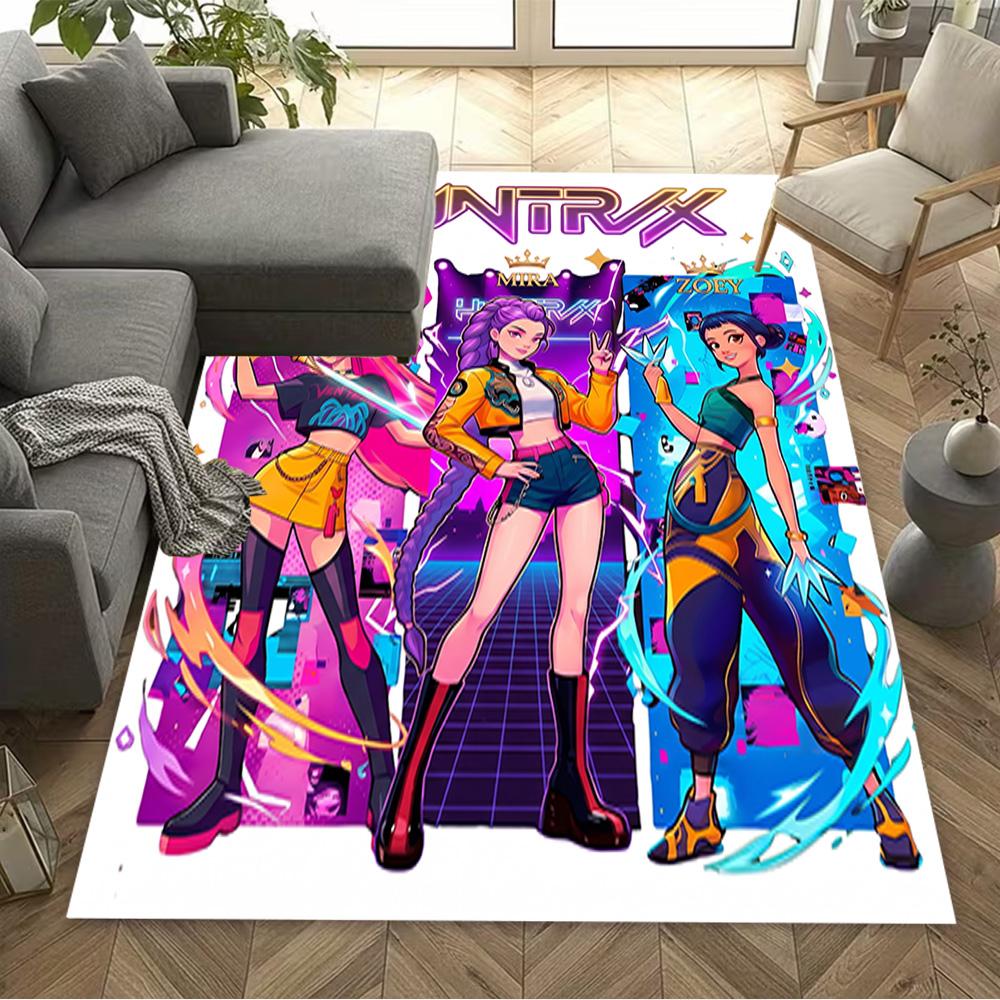 Huntrx Cyberpunk Fashion Area Rug Design for Entryway Kitchen Living Rooms Hallway Anti-slip Rug Anime Office Decor Best for Christmas