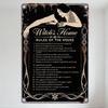 Vintage Witch's Home Metal Sign Rules of the House 12 Rules with Celtic Knot & Pentagram Decor for Home Garden Bar Pub Wall Deco