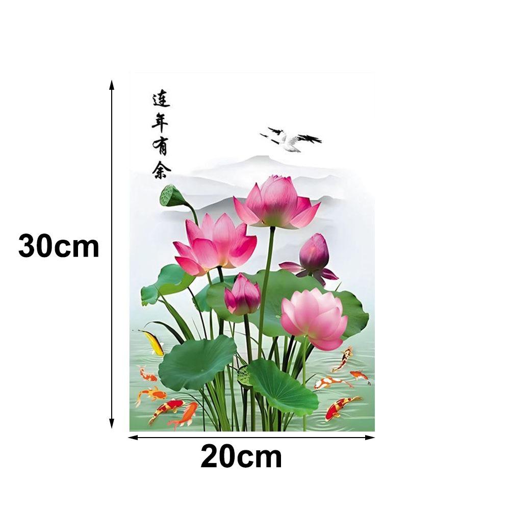 Large Lotus Wall Sticker Anti-static Glass Door Sticker New Decorative Sticker Bedroom