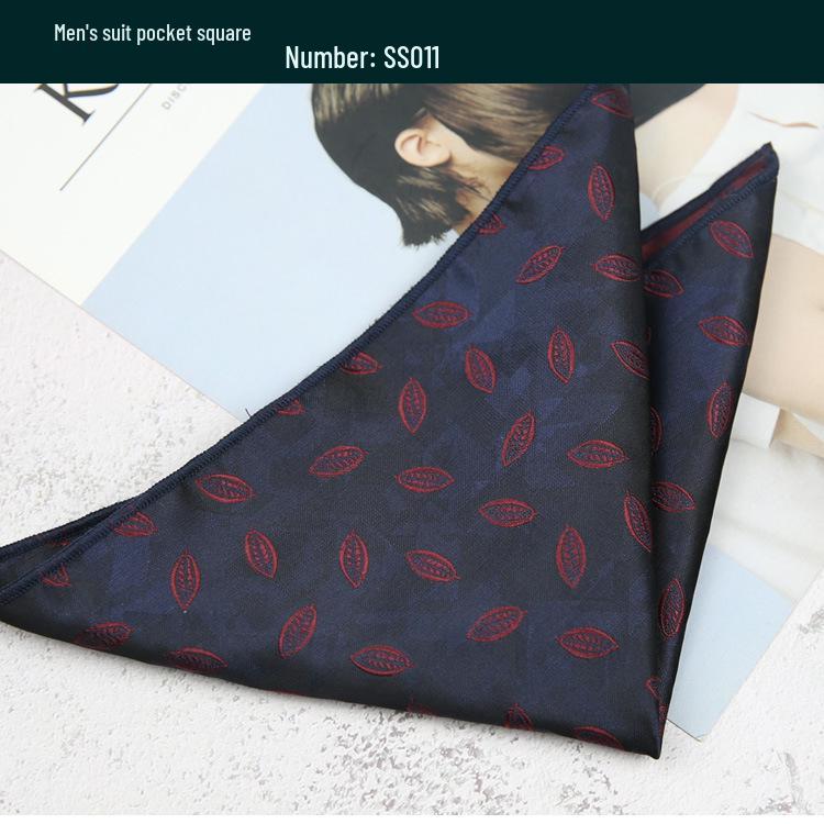 Мужской винтажный карманный платок с перьями - Кофейный, Винно-красный, Темно-синий