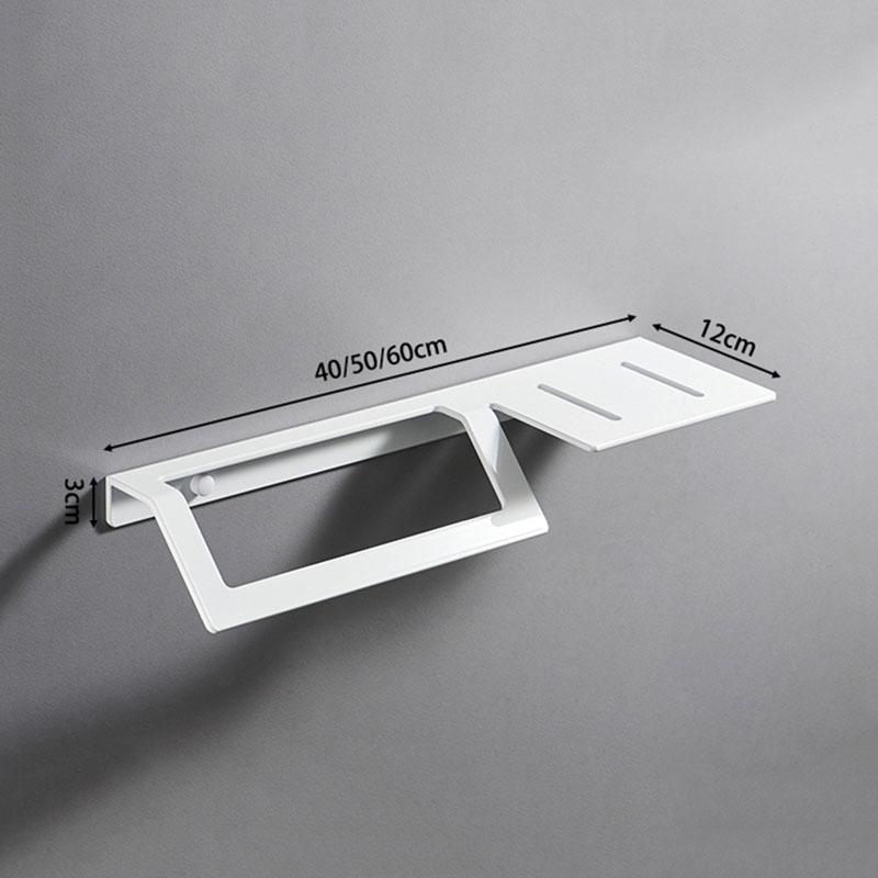White Bathroom Shelf Wall Mounted Towel Rack Towel Bar Aluminum Bathroom Shower Shelf Towel Storage Rack Bathroom Accessories