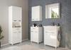 Bathroom cabinet with a washbasin on legs 85x60, standing white Mila with an elongated chrome tap