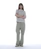 PARTIMENTO WOMEN Double Layered Stripe Polo Tee_Sky