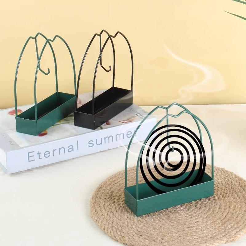 1PC Wrought Iron Sandalwood Shelf Personal Protection Tool Holder Incense Mosquito Coil Tray Holder Mosquito Coil Rack Ash Tray