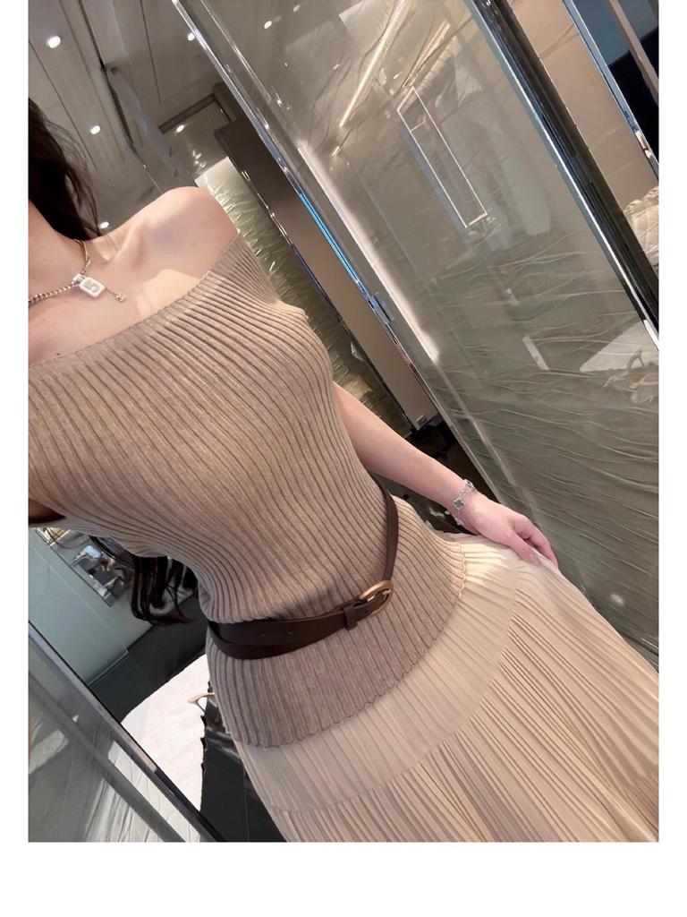 Director Du's Simple & Charming Summer Knitted One-Shoulder Slim-Fit Korean Style Women's Top